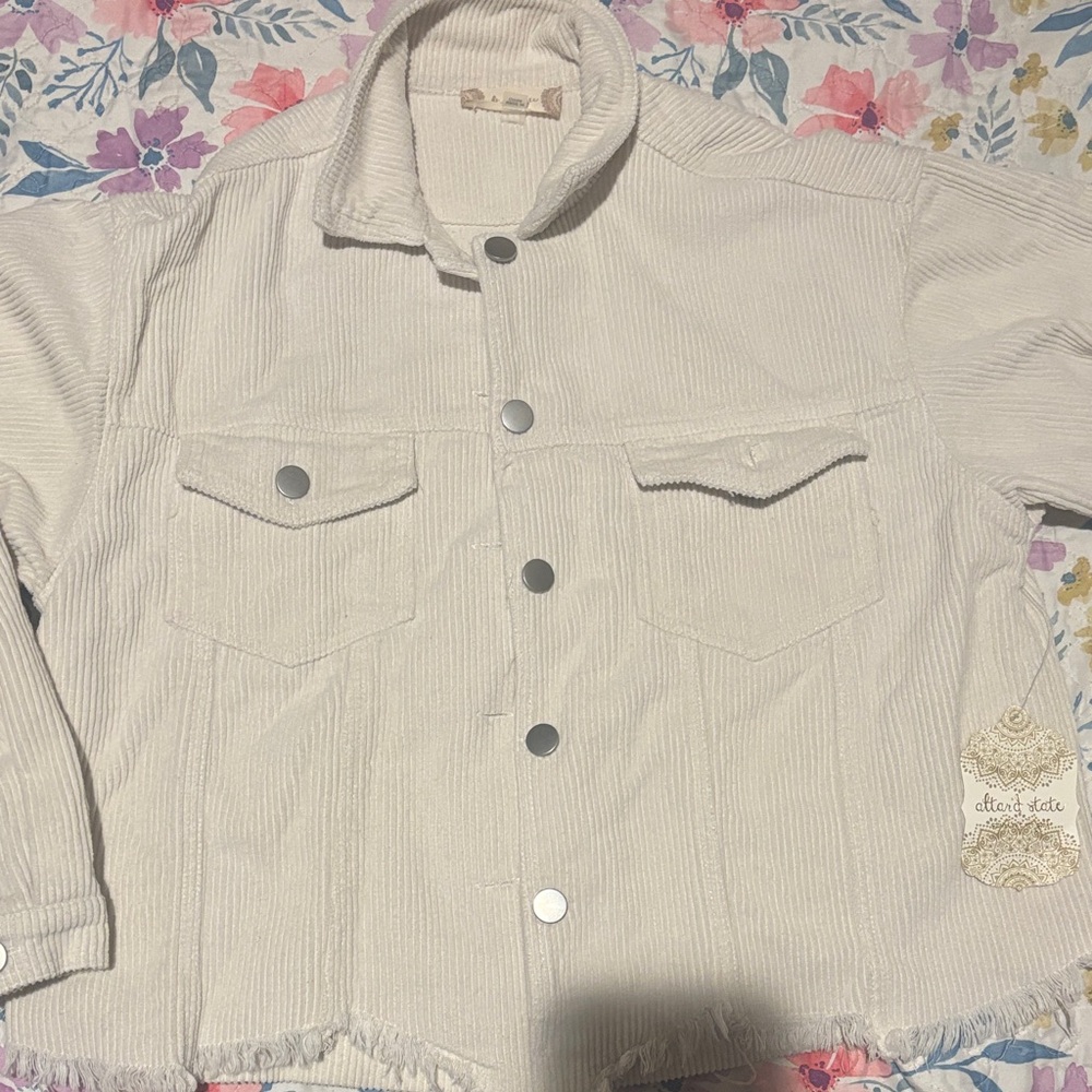 Altar'd State Cream Corduroy Jacket